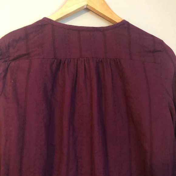 Anthropologie Maeve Burgandy Button Up Shirt Size Small - Picture 9 of 12